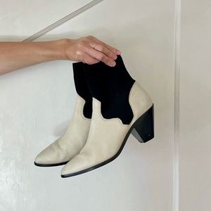 Frye Black and White Ankle Boots